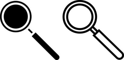 magnifying glass icon, sign, or symbol in glyph and line style isolated on transparent background. Vector illustration