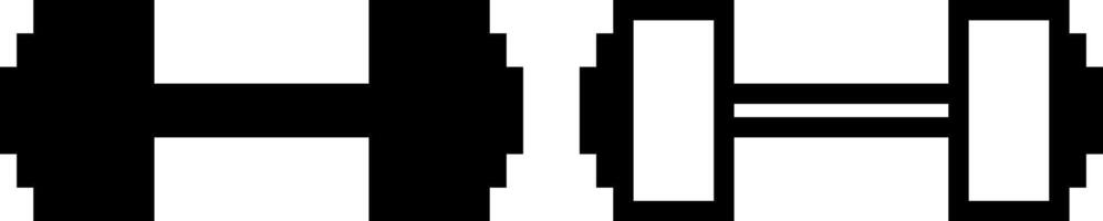dumbbell icon, sign, or symbol in glyph and line style isolated on transparent background. Vector illustration