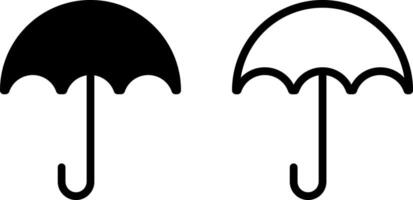 umbrella icon, sign, or symbol in glyph and line style isolated on transparent background. Vector illustration