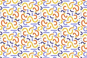 Abstract hand drawn line doodle. Children playful design, colorful seamless pattern. Vector illustration