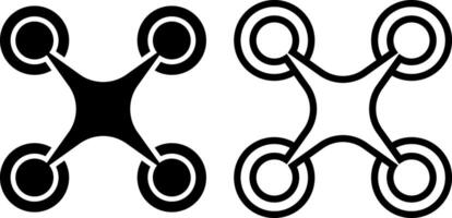 drone icon, sign, or symbol in glyph and line style isolated on transparent background. Vector illustration