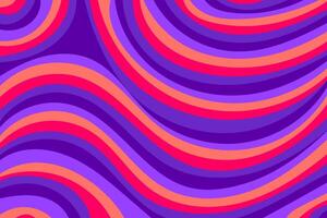 Hallucinogen groovy psychedelic background. Abstract wavy lines, colorful 70s style. Vector illustration