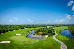 Golf course located in the mexican caribbean photo