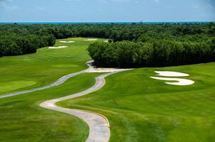 Golf course located in the mexican caribbean photo