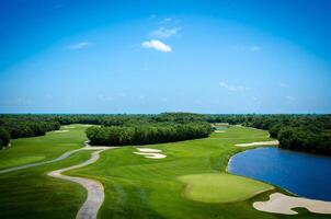 Golf course located in the mexican caribbean photo