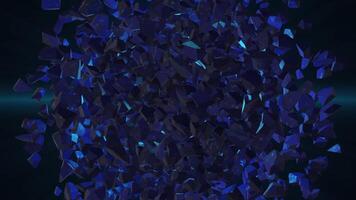 Abstract 3D background with dark blue stones rotating in zero gravity , looped video, 4k , 60 fps video