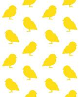 Vector seamless pattern of hand drawn baby chicks silhouette