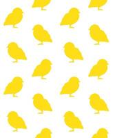 Vector seamless pattern of hand drawn baby chicks silhouette