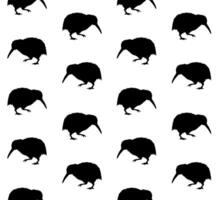 Vector seamless pattern of hand drawn kiwi bird silhouette