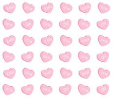 Vector seamless pattern of pink valentine heart