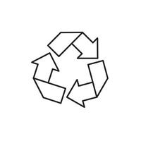 Vector black hand drawn recycle reuse symbol