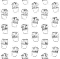 Vector seamless pattern of hand drawn cactus