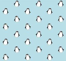 Vector seamless pattern of flat baby penguin