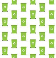 Vector seamless pattern of green Recycle Bin