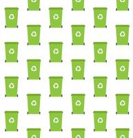 Vector seamless pattern of green Recycle Bin