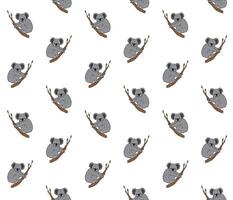 Vector seamless pattern of hand drawn koala