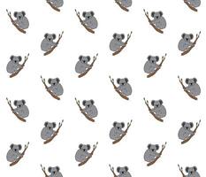 Vector seamless pattern of hand drawn koala