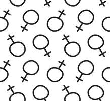 Vector seamless pattern of sketch woman symbo