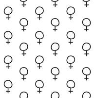 Vector seamless pattern of sketch woman symbo