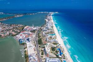 Aerial view of Cancun Hotel Zone, Mexico photo