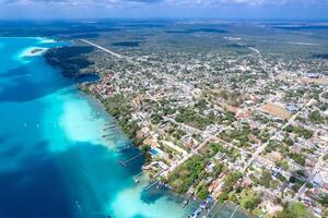 Bacalar seven colors lagoon in Quintana Roo photo