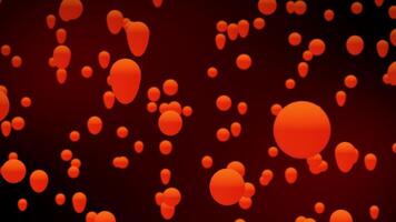 abstract animatie van gloeiend oranje lava bubbels drijvend omhoog Aan een donker achtergrond met rood gloed effect , beweging grafiek , 4k , 60 fps video