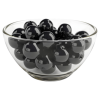 ai généré noir caviar ou Olives sur transparent Contexte - ai généré png