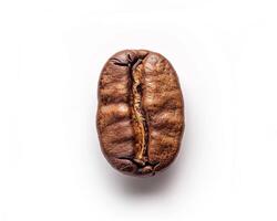 AI generated Fresh coffee bean isolated on white background. Close-up Shot. photo