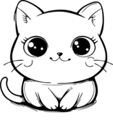 gatto cartone animato carino colorazione animale png