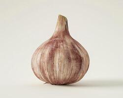 AI generated Fresh garlic isolated on white background. Close-up Shot. photo