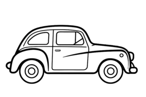 car, simple drawing for kids car, black and white png
