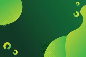 Abstract green background with bright liquid wavy shapes vector