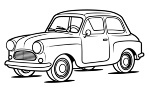 car, simple drawing for kids car, black and white png