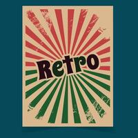 Poster design in retro style with rays grunge. vector