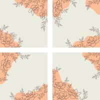 Abstract floral background template set vector