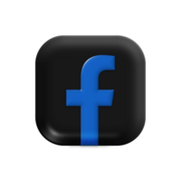 Facebook icono con azul y negro color png