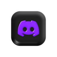 discorde icône violet et noir bouton avec une violet visage png