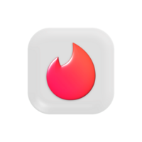 Tinder icono rojo fuego icono en un blanco cuadrado png