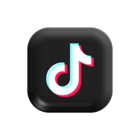 Tiktok logo on a black and white square png
