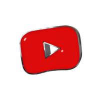 Youtube des gamins 3d logo avec une rouge jouer bouton png