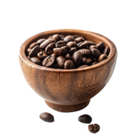 AI generated A bowl of coffee beans is shown on a white background png