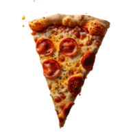 ai generato delizioso singolo peperoni Pizza fetta con fusione formaggio png