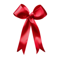 AI generated A red ribbon bow is shown on a white background png