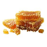 AI generated Three pieces of honeycomb are stacked on top of each other png