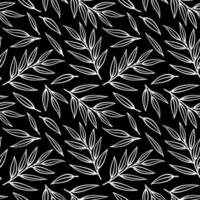 Floral seamless pattern with black vector