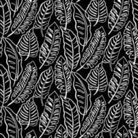 leaf banana seamless pattern with ropical jungle vector