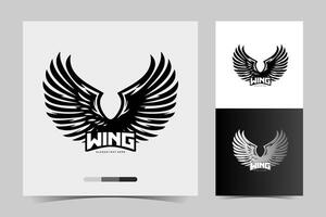 the logo for winged bird is shown vector