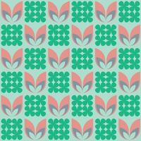 Geometric seamless pattern of plants and flowers. Flowers and leaves background design. vector