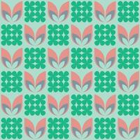 Geometric seamless pattern of plants and flowers. Flowers and leaves background design. vector