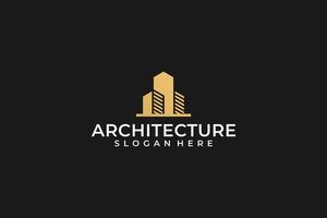 resumen oro arquitectura edificio logo vector